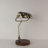 battery operated stained glass bankers-desk lamp SideAngle